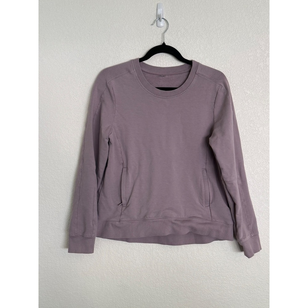 Trajectory Women Long Sleeve Crewneck Sweatshirt Mauve Purple Pockets Large